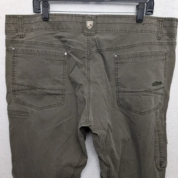 Kuhl Revolvr Pants Men 40x32 Dark Khaki Brown & Green Vintage Patina Dye 5232 - Picture 4 of 16